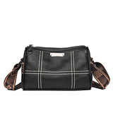 Women Leather Handbags 3 Layers Cow Leather Shoulder Crossbody Bags