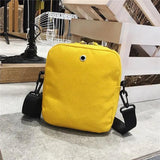 Canvas Small Square Shoulder Bag Solid Handbag