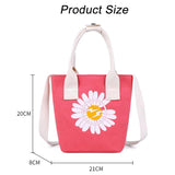 Women's Daisy Canvas Handbags Casual Vintage Purse Bucket Pocket Large Capacity