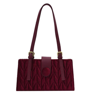 Autumn Winter Faux Fur Shoulder Bag for Women Thread Handbags Solid Pouch