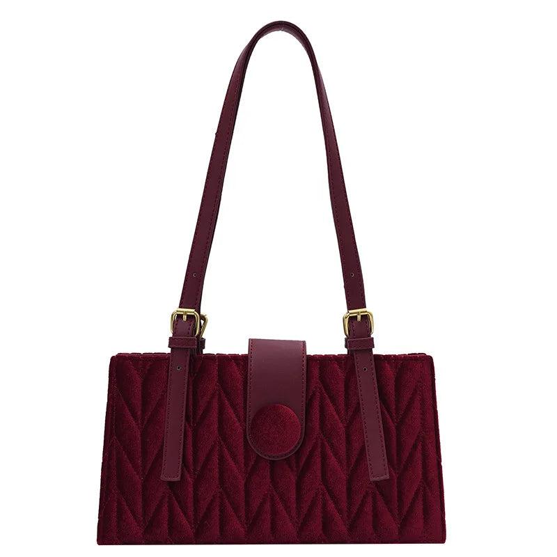 Autumn Winter Faux Fur Shoulder Bag for Women Thread Handbags Solid Pouch