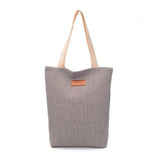 Large Striped Canvas Tote Beach Bag, Summer Shoulder Handbag