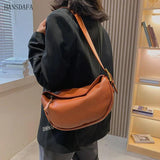 Wide Shoulder Strap Leather Shoulder Bag for Women