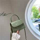 Mini Square Bag Crocodile Pattern Handbag