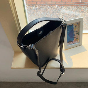 PU Leather Bucket Bags For Women Shoulder Crossbody Bag Handbags Purses