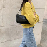 Vintage Crocodile Pattern Ladies Shoulder Bags Women Underarm Bag PU Leather
