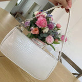 Vintage Crocodile Pattern Ladies Shoulder Bags Women Underarm Bag PU Leather