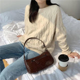 Vintage Crocodile Pattern Ladies Shoulder Bags Women Underarm Bag PU Leather