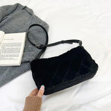 Winter Plush Crossbody Bag Soft Faux Fur Shoulder Handbag