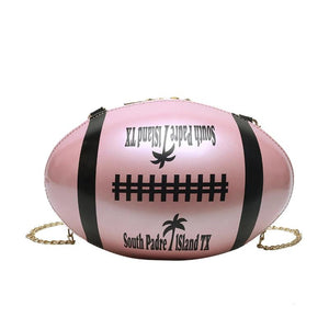 Women Chain Messenger Bag Rugby Shape Mini Totes Shoulder Bag