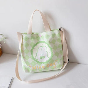 Cartoon Print Tote Bags Canvas Handbags for Women