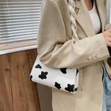 Cow Pattern Shoulder Bag Crossbody Messenger Handbag Purse B021
