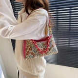 Oil Painting Printed Shoulder Underarm Bag For Women