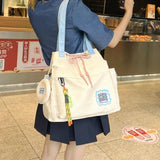 Waterproof Nylon Tote Bag Large Capacity Female Student Canvas Bag