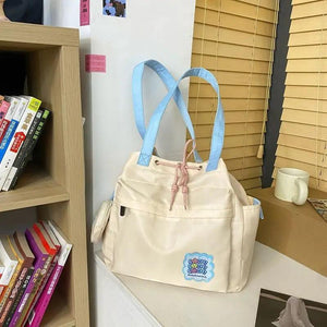 Waterproof Nylon Tote Bag Large Capacity Female Student Canvas Bag