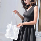 Embroidery Hollow Shoulder Bag Lace Mesh Tote Bag Ladies Handbags