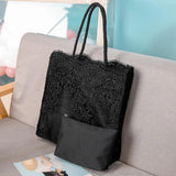 Embroidery Hollow Shoulder Bag Lace Mesh Tote Bag Ladies Handbags