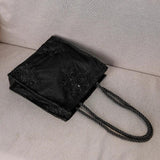 Embroidery Hollow Shoulder Bag Lace Mesh Tote Bag Ladies Handbags