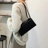 Square Zipper Handle Bags Phone Purse PU Leather Shoulder Pocket