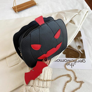 Pumpkin Shape Shoulder Bag Girl Messenger Handbag Halloween with Chain Strap