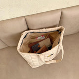 Retro Rhombus Shoulder Bag Women Large Nylon Handbag Shopping Tote