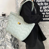 Retro Rhombus Shoulder Bag Women Large Nylon Handbag Shopping Tote
