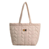 Retro Rhombus Shoulder Bag Women Large Nylon Handbag Shopping Tote
