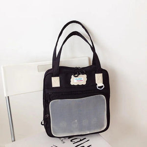 Vintage College Cartoon Cheese Doll Girl Student Shoulder Bag