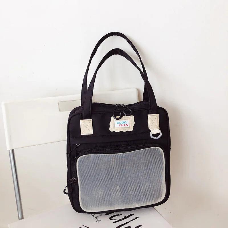 Vintage College Cartoon Cheese Doll Girl Student Shoulder Bag