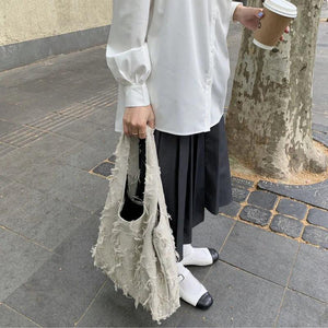 Women Beach Bags Large Capacity Tassel Shoulder Totes Casual Shopping Bag