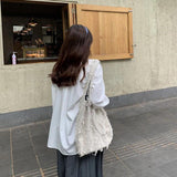 Women Beach Bags Large Capacity Tassel Shoulder Totes Casual Shopping Bag