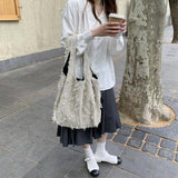Women Beach Bags Large Capacity Tassel Shoulder Totes Casual Shopping Bag