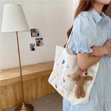 Women Beach Bags Large Capacity Tassel Shoulder Totes Casual Shopping Bag