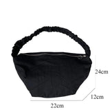 Large Nylon Shoulder Bag Ruched Purse Zipper Closure