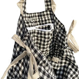 Casual Cotton Plaid Zipper Shoulder Bag Handbags Shopping Bag Mori Girl