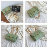 Small Square Crossbody Bag Chain Clutch Purse Female Shoulder Messenger