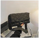 Soft Down Cotton Shoulder Bag for Women Winter Flap Crossbody