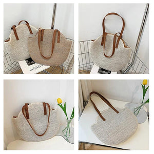 Straw Shoulder Bag Beach Handbag Large Capacity Travel Tote Vacation Bags