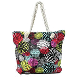 Bohemian Flower Print Tote Bag Nylon Top-Handle Casual Shoulder Messenger Bag