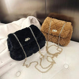 Women's Flannel Shoulder Bag High Capacity Handbag