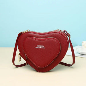 Heart Shape Crossbody Shoulder Bag Large Capacity PU Handbag