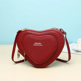 Heart Shape Crossbody Shoulder Bag Large Capacity PU Handbag
