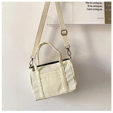 Corduroy Women's Shoulder Bag Canvas Handbag Zipper Totes Casual Purse