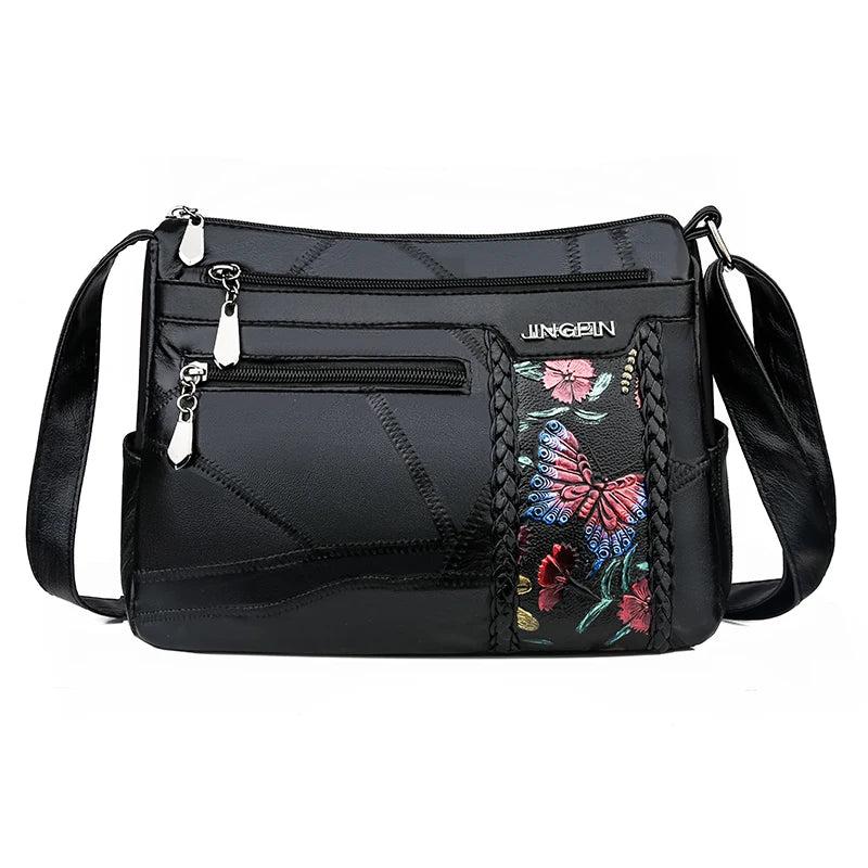 Women Leather Bags Flower Shoulder Bags For Ladies Crossbody Bags