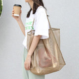 Summer Mesh Large Beach Bag Totes Shoulder Handbag