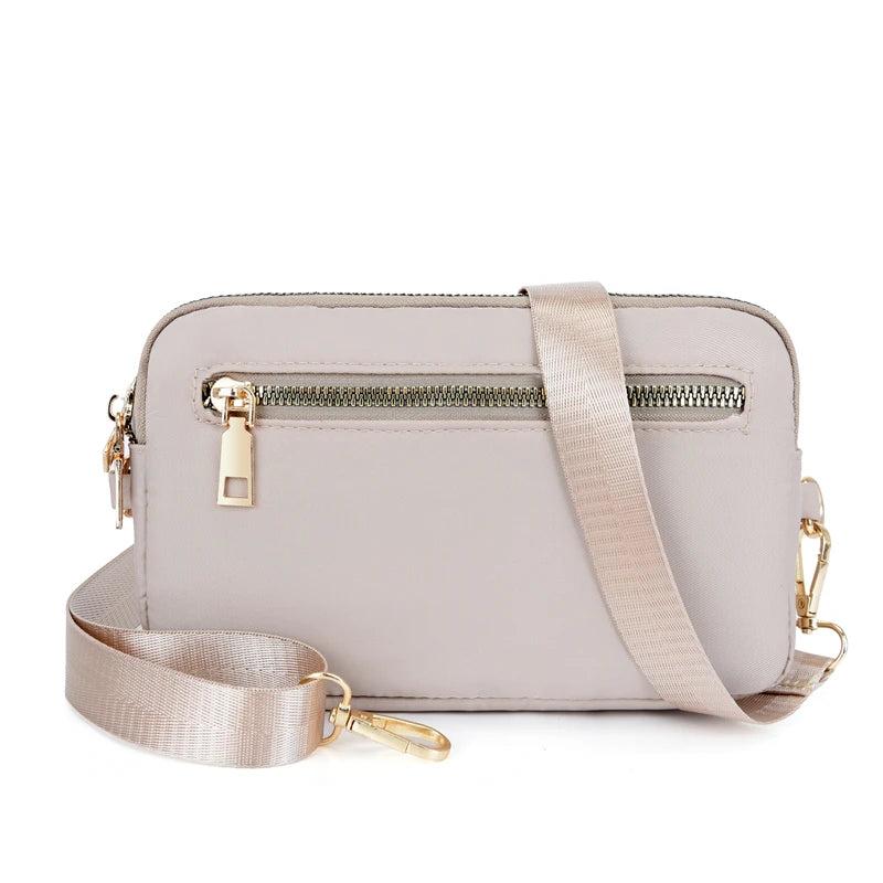 Waterproof Nylon Shoulder Bag Multi-pocket Zipper Handbag Crossbody Bags