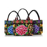 Ethnic Style Flower Bohemia Canvas Shoulder Bag for Girls