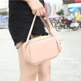 Vintage Casual Small Square Bags For Women Solid PU Leather Totes Handbags Lady