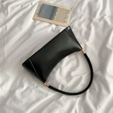 PU Leather Shoulder Bags Women Texture Zipper Underarm Handbags Vinta