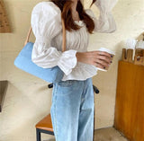 Vintage Denim Shoulder Bag for Women Girls Small Tote Purse Handbags